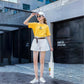 WTEMPO Women Ruffled Waist Suit Trousers Shorts Spring and Summer Casual Loose A-line Wide-leg Pants