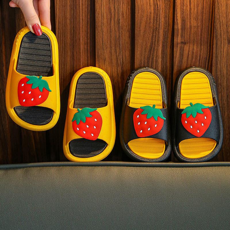 Children's Slippers Girls Cute Strawberry Non-slip Soft Bottom 3 Years Old Household Children's Sandals Slippers Summer