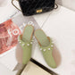 Summer Net Yarn Breathable Baotou Pedal Slippers Fairy Style Wild Stitching Sandals and Slippers Women