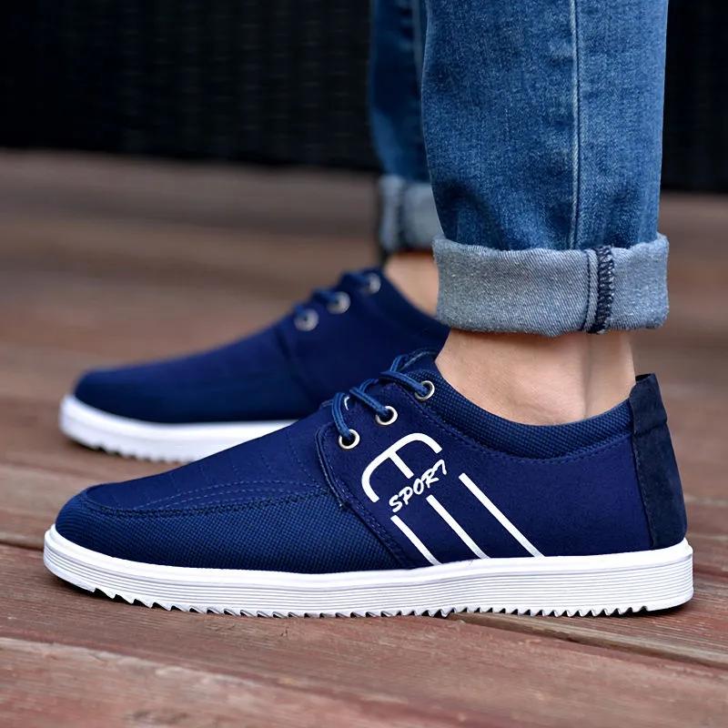 Men's Casual Canvas Shoes Spring Lightweight Sports Shoes Non-slip Breathable Sneakers Working Driving Shoes