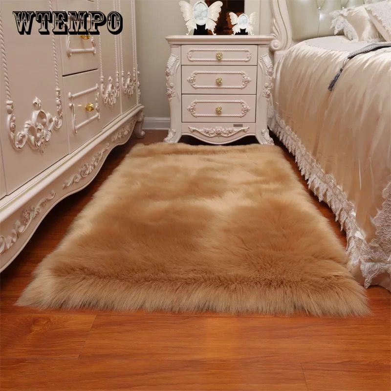 Soft Faux Comfort Buckskin Rug Mat Carpet Pad Anti-Slip Chair Sofa Cover For Bedroom