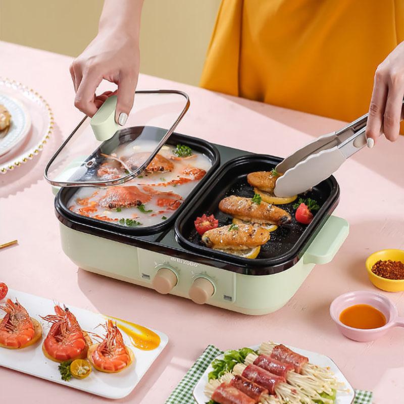 Multi-function Cooking Shabu-shabu and Roasting One Pot Non-stick Pot All-purpose Pot Household Pot Two-in-one Barbecue Stove