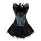 Fashion Luxury Classic Peacock  Abdomen Gathered Plastic Top Classic Gothic Black Steampunk Femme