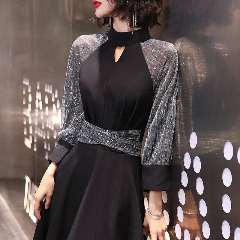 Temperament Evening Dress Dress Ladies Ladies Banquet Skirt Noble Black Was Thin A-line Base Skirt