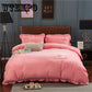 4pcs Soft Velvet Flannel Bedding Set Winter Warm Fleece Duvet Cover Set Bed Sheet Queen Size