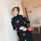 New Christmas Elk Red Half Turtleneck Sweater Women Loosely Thin Long Sleeve Base Sweater