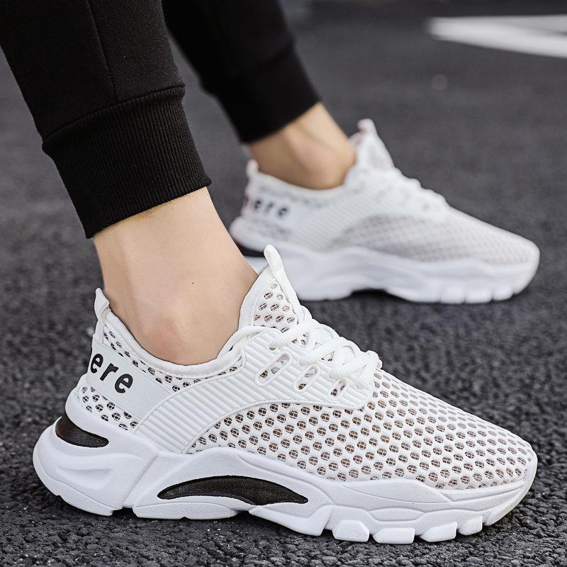 Summer Thin Sports Shoes Men's Breathable Mesh Surface Trend Casual All-match Light Running Shoes