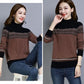 Vintage Printed Sweater Women High Neck Sweater National Style Clothes Knitted Bottoming Shirt Loose Short Sweater Top