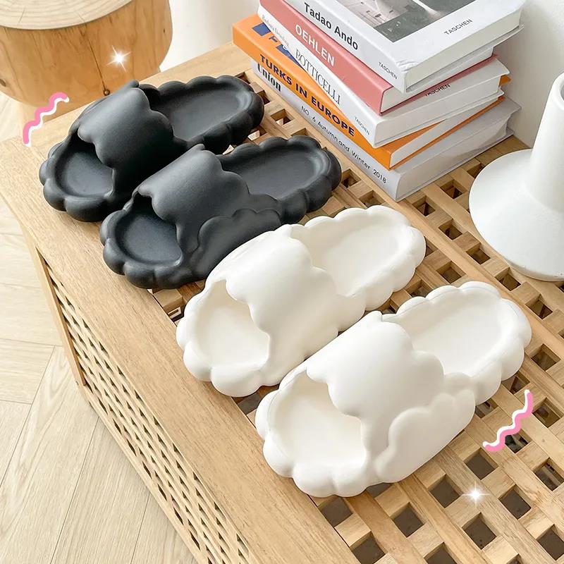 Soft Slippers Women's Summer Home Indoor Thick-bottomed Bathroom Bath Non-slip Couples Household Feces Sense Sandals and Slippers Men