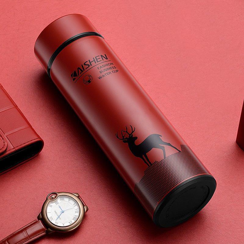 Lucky Deer Printing Vacuum Flask 304 Stainless Steel Coffee Tea Water Bottle 500ml Home Outdoor Sports Water  Cup