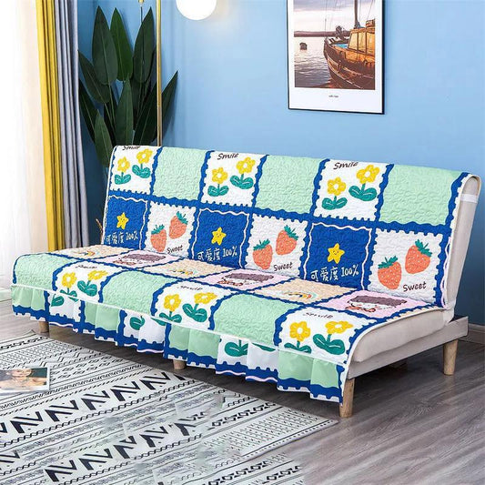 Simple Dual-use Armrestless Sofa Bed Cover Full Cover Foldable Sofa Cushion Four Seasons Universal Non-slip Sofa Cover