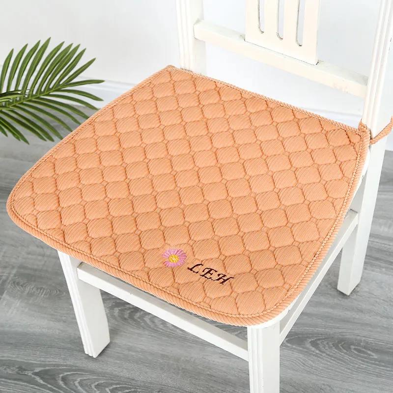 Dining Chair Cushion Four Seasons General Plush Chair Cushion Thickened Anti-slip Strap Stool Cover Cushion