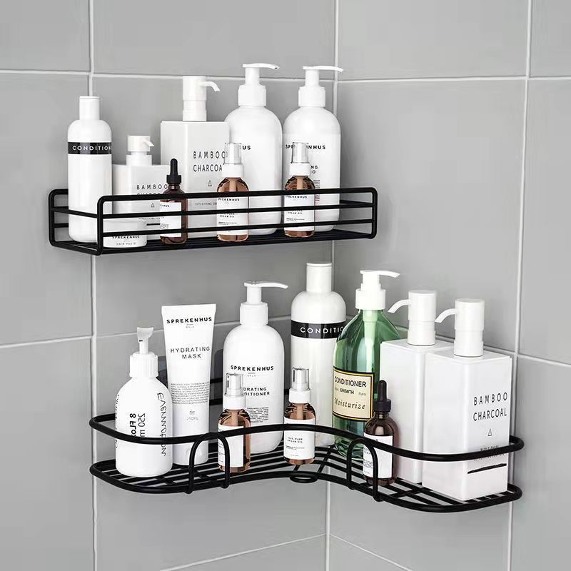 2Pcs Bathroom Vanity Rack  Toilet Tripod Wall Hanging Kitchen Storage Rack Household Rack Cosmetic Rack Corner Seasoning Bottle Rack Organizer
