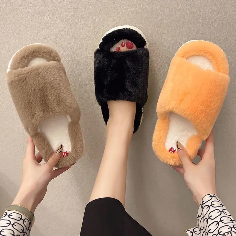 The Trend of Autumn and Winter Men's and Women's Cotton Slippers Warm and Durable Flat Shoes Fashion Casual