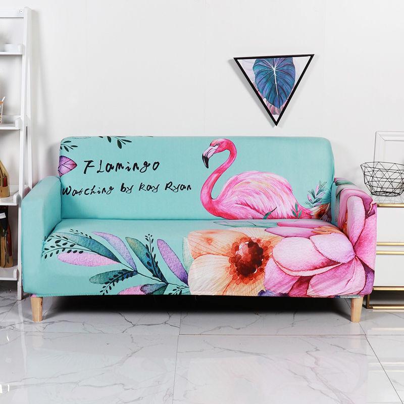 Green Leaf Sofa Cover Elastic Stretch Slipcover Living Room Couch Cover