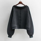 Korean Version of The Shoulder Shirt Short Long-sleeved Sweater Female Jacket Loose Lazy