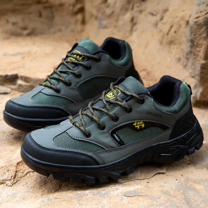 Outdoor Hiking Shoes Men's Low-top Sports Hiking Shoes Non-slip Waterproof Wear-resistant Large Size Sports Shoes Camping 38-45