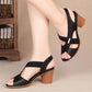 Women's Summer Middle Heel Non-slip Sandals Thick Heel Solid Color Outer Sandals