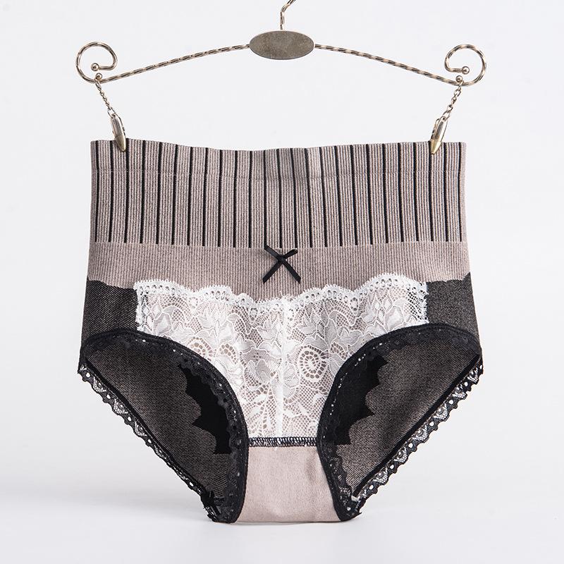 5Pcs/Set Women's Breathable Skin-friendly Lace Panties Soft Seamless Underpants Elastic High-waist Comfortable Cotton Crotch Briefs