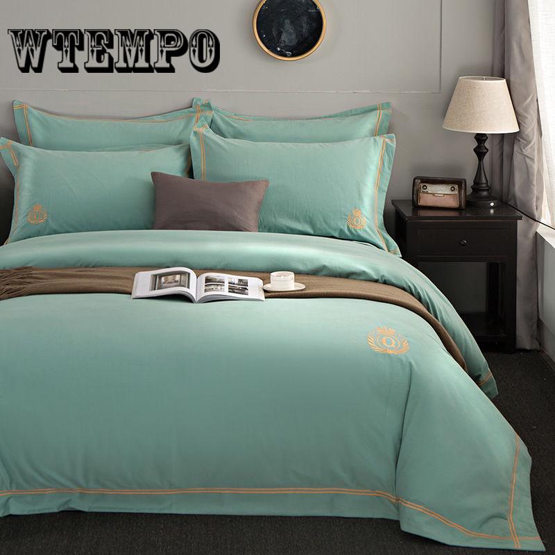 Comfortable Soft Cotton Quilt Set Bed Skirt Four-piece Lace Quilt Cover Solid Color Princess