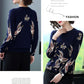 Autumn and Winter Plus Size Retro Printed Cardigan Women Middle-aged Cashmere Knitted bottoming Sweater