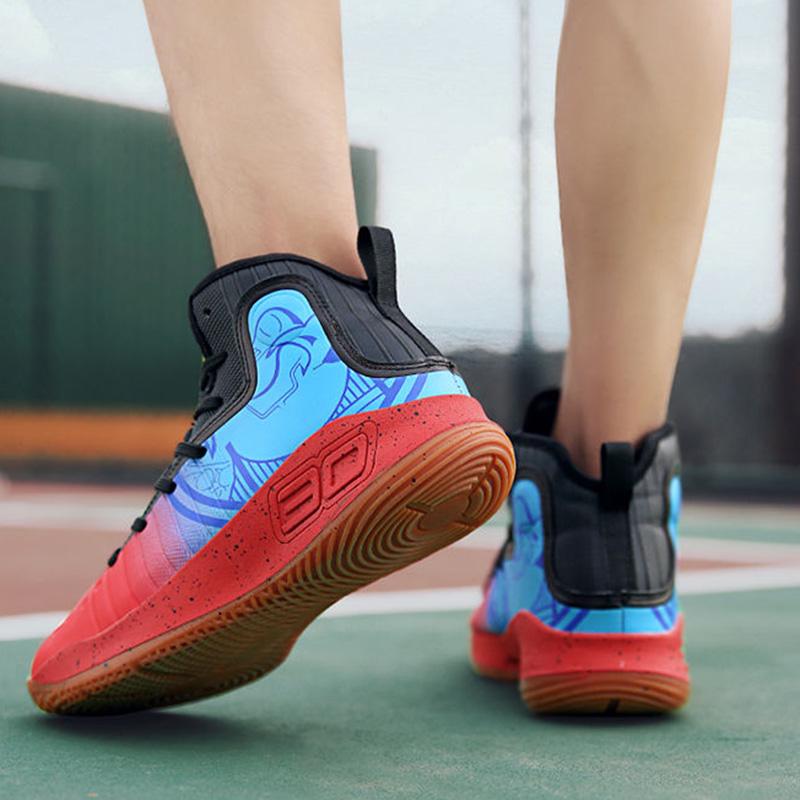 Men Sneakers Running High-top Basketball Shoes Shockproof Comfortable Breathable Lightweight Shoes
