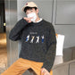 Winter Warm Men Sweater Men Fashion Print Knitted Mens Sweaters Casual Male Slim Fit Pullover
