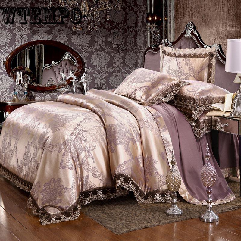 Bed Set Luxury Jacquard Bedding Set Duvet Cover and 2pcs Pillowcase Soft Duvet Cover Set