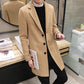 Men's Woolen Coat Long Windbreaker Man Jacket Overcoat for Male Casual Outer Wear Men Clothing