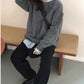 Japanese Retro Gentle and Thick Autumn and Winter Knit Sweater Round Neck Lazy Loose Padded Outer Sweater Women's Warm Women's Blouse