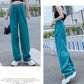 High Waist Leaps Jeans Female Loose Thin Four-color Straight Mop Pants