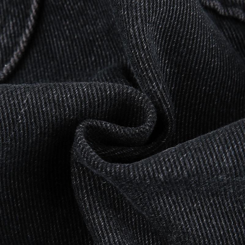 High Waist Versatile Ultra Short A-Line Skirt Spring Retro Denim Pleated Skirt