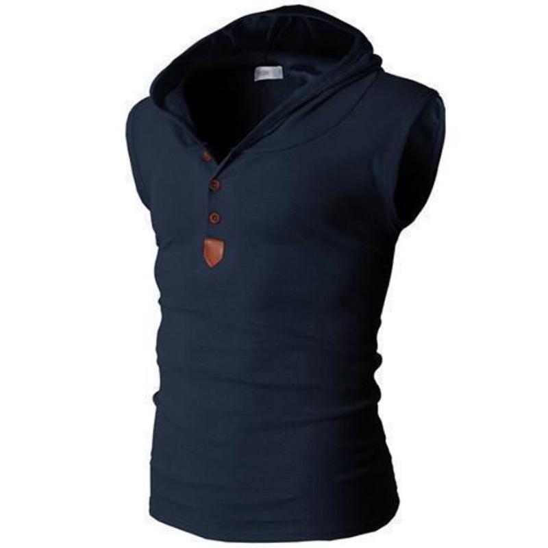 Summer Hooded Sports Vest Men's Waistcoat Sports Fitness Sweat Vest Men's Slim Stretch Sleeveless Vest