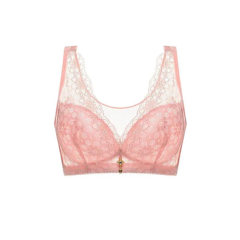 Underwear Women's Bra Non Steel Ring Gathers Anti Sagging Closes Auxiliary Breast Breathable Ultra-thin Bra In Summer