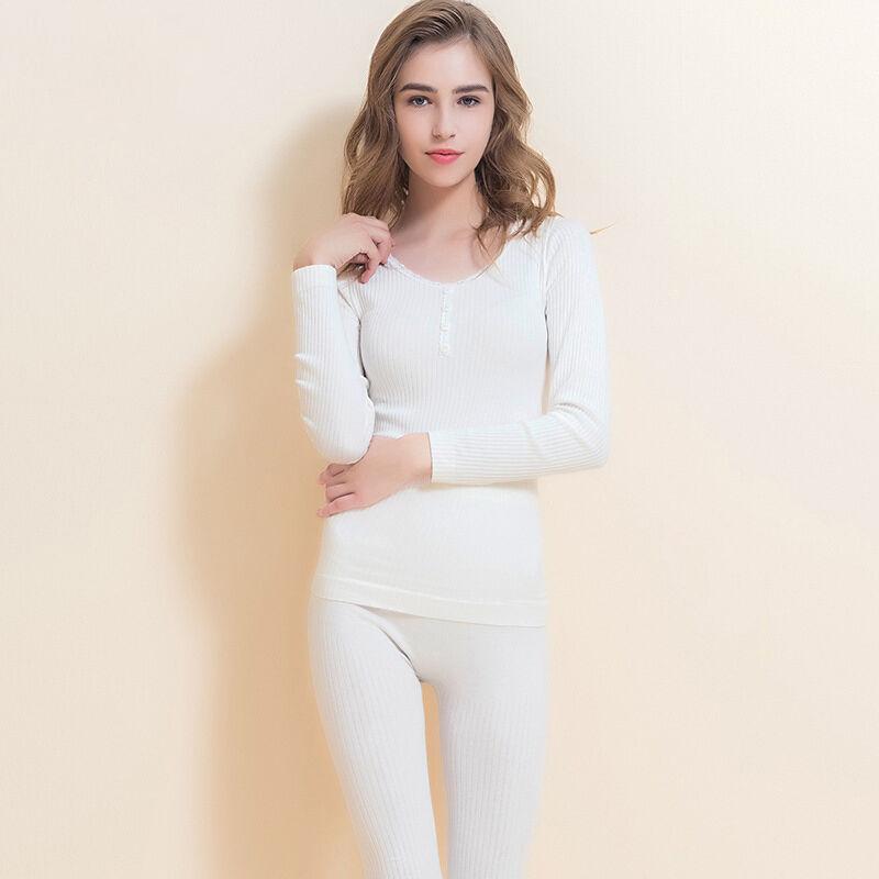 Women Winter Autumn Thermal Underwear O-neck Tops Pants Female Tight Suit Thicken Windproof Comfortable Soft Lining Long Sleeve High Elasticity Slim