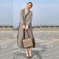 2019 Women Plus Size Autumn Winter Cassic Simple Wool Long Coat Female Robe Outerwear Manteau Femme