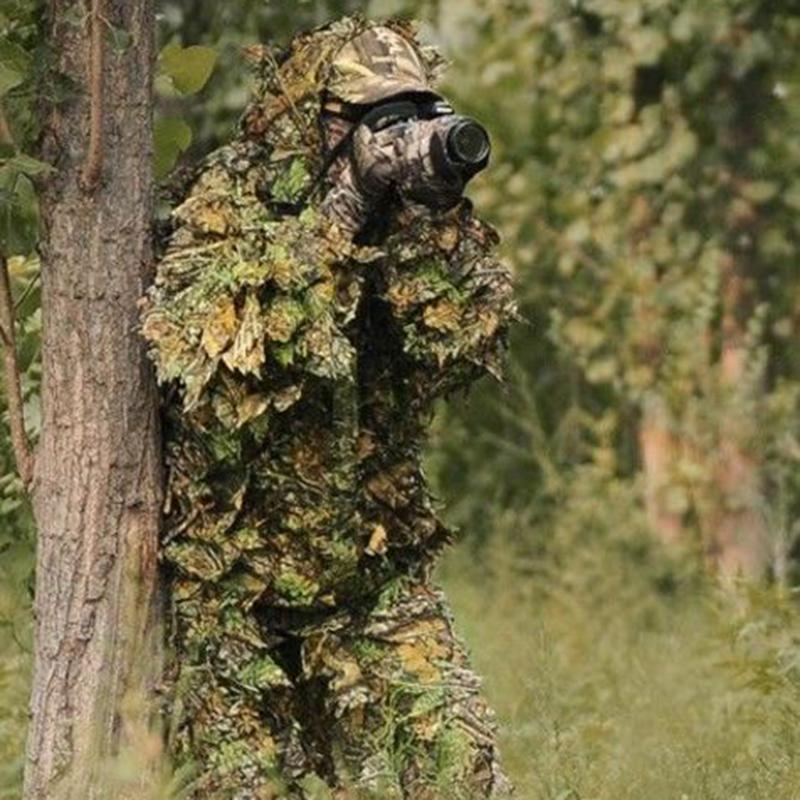 Hunting Clothes 3D Maple Leaf Bionic Ghillie Suits Yowie Sniper Birdwatch  Camouflage Clothing Jacket and Pants