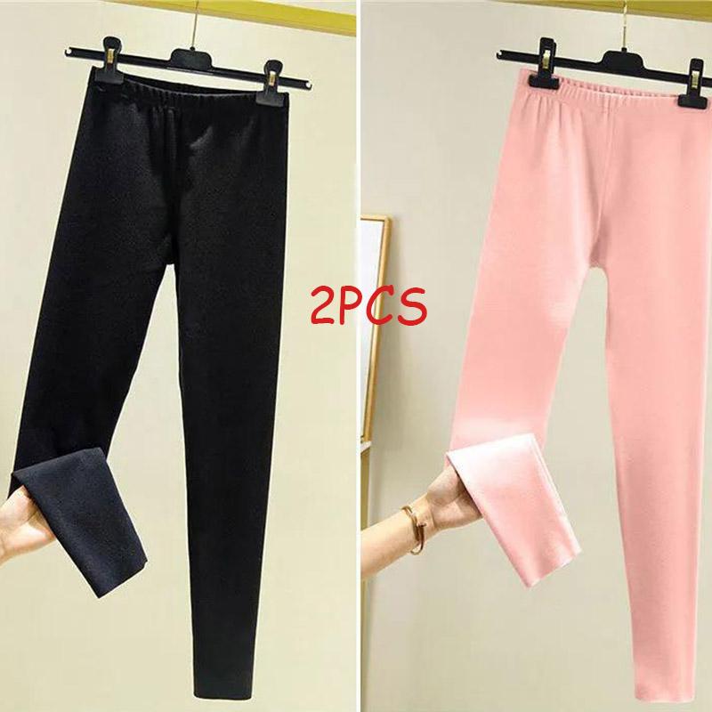 2Pcs Women's Line Pants Underpants Leggings Winter Velvet Inner Warmth Leggings Comfortable and Thin Inner Lining Long Pants