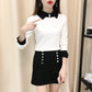 Fall/winter Pullover Slim-fit Sweater Long-sleeved Doll Collar Top Fashion Knitted Women's Bottoming Shirt