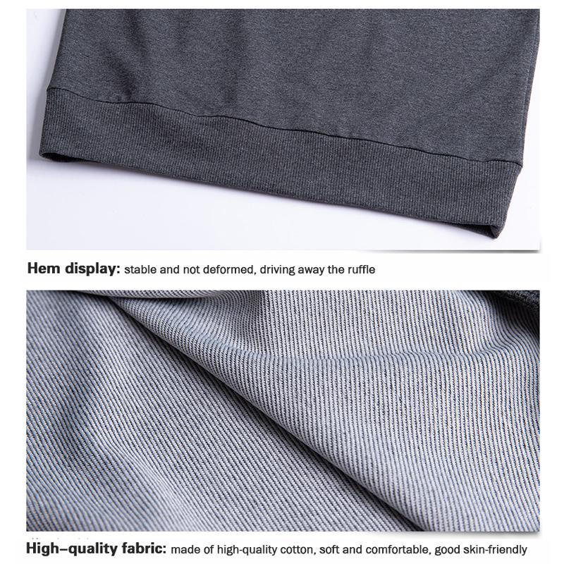 Spring and Autumn Men's Zipper Long Sleeve T-shirt Casual Pure Cotton Men's Top Stretch Large Size