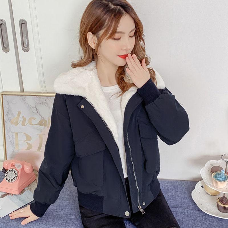Lamb Wool Coat Women Winter Thick Padded Jacket Small Padded Coat Students All-match Short Padded Coat