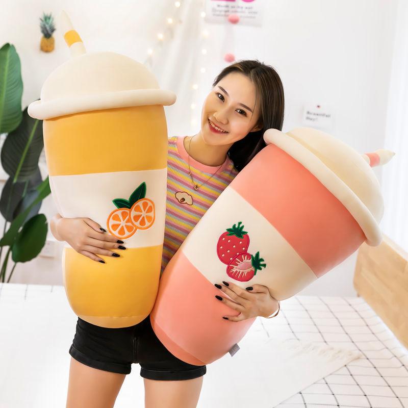 Lovely Creative Fruit Milk Tea Cup Pillow Soft Kids Sleeeping Plush Doll Cute Children Birthday Gifts