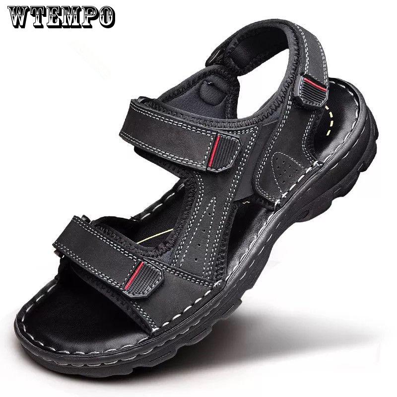 Genuine Leather Sandals Business Casual Shoes Men Outdoor Beach Sandals Roman Summer Shoes