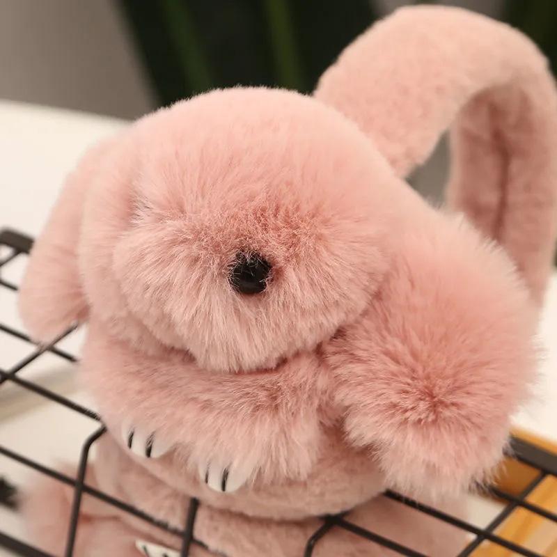 Women's Winter Long-eared Rabbit Earmuffs Cute Cartoon Warm Earflap Plush Rabbit Ear Warmer Plush Ear Pad Cover Thickened Earlap