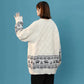 Color-blocking Sweater Women's Japanese Retro Vintaage Knitted Sweater Niche Design Lazy Style Autumn and Winter Outer Threading Sweater