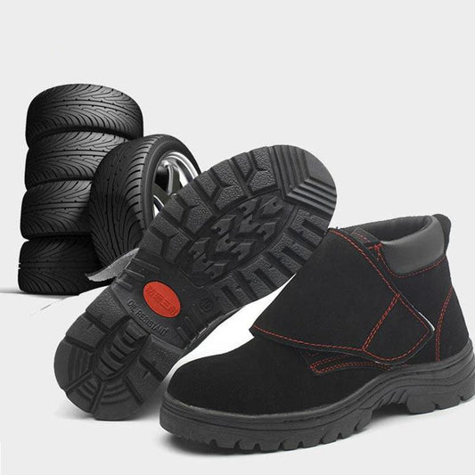Summer High-cut Labor Insurance Shoes Anti-smashing and Anti-piercing Safety Shoes Suede Leather Steel Toe Cap Wear-resistant Safety Shoes