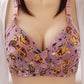 Women's Thin and Large Size No Steel Ring Beautiful Back Bra Gathered Side Breast Bra Anti-sagging Underwear