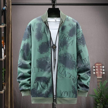 Spring and Autumn Trend Men's Men's Zipper Stand Collar Sweater Camouflage Jacket Long-sleeved Casual Jacket