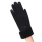 Women's Suede Gloves Winter Double Furry Gloves Warm Snowflake Embroidery Outdoor Fashion Gloves