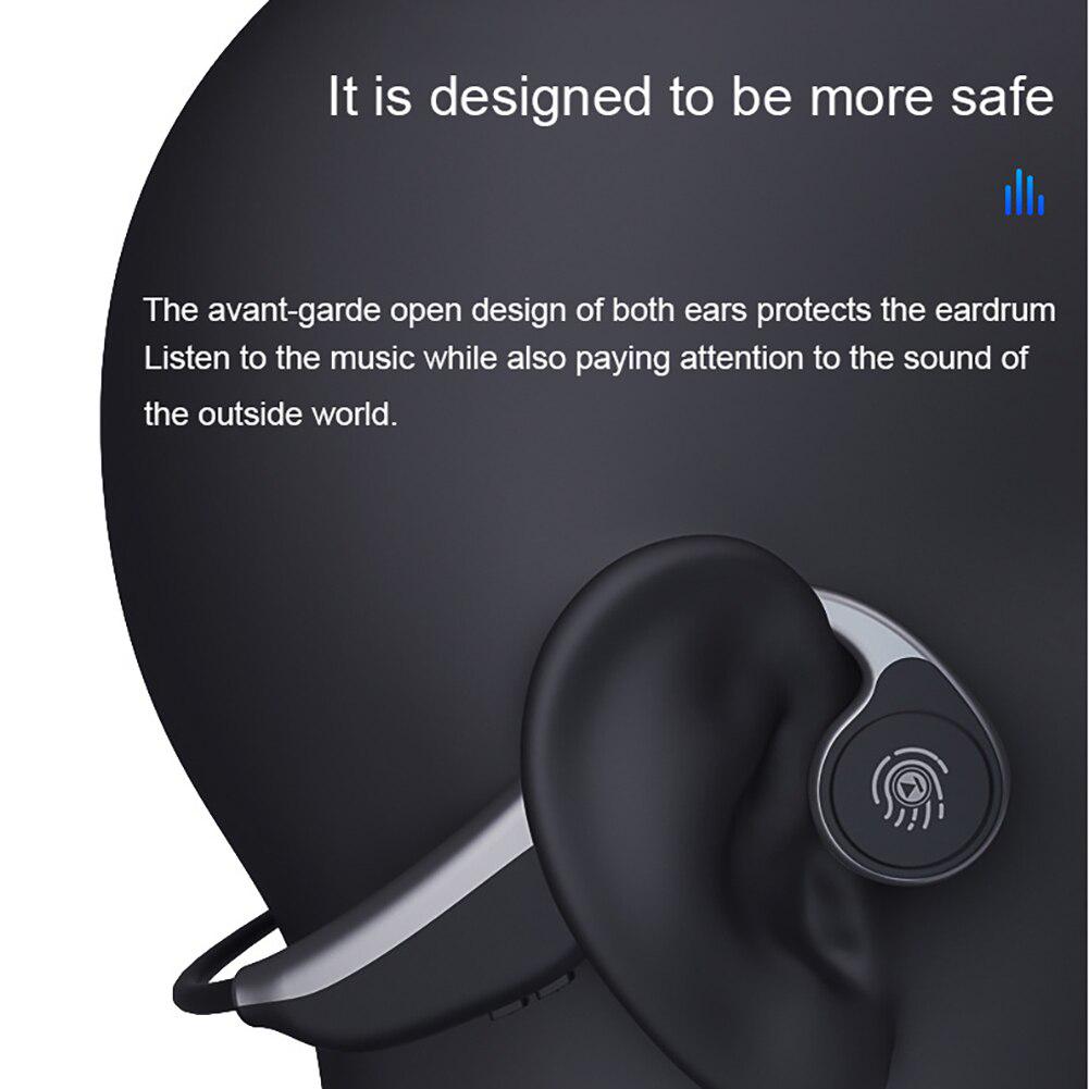 Bone Conduction Sports Bluetooth Headset Earphones Stereo Wireless Music Handfree for Sports Driving